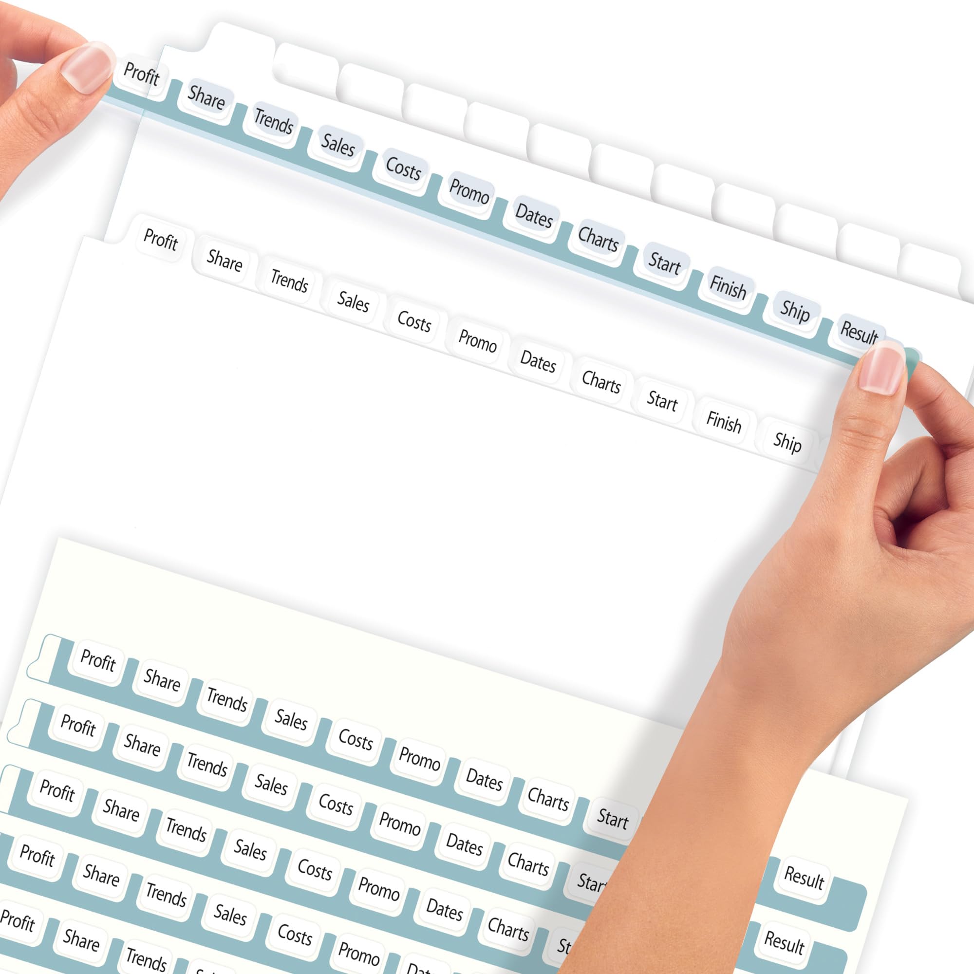 Avery 12-Tab Binder Dividers with Clear Label Strips - Easy Print & Apply Index Maker - 5 Sets of White Tabs (11429) - Perfect for Office Organization, School Projects & Document Filing