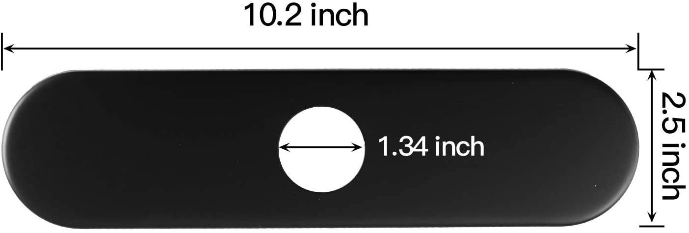 10 Inch Matte Black Stainless Steel Faucet Deck Plate Cover - Single Hole Escutcheon for Bathroom & Kitchen Sink - Hole Cover for Unused Mounting Holes - Perfect for Modern Home Renovation and Fixture Upgrades