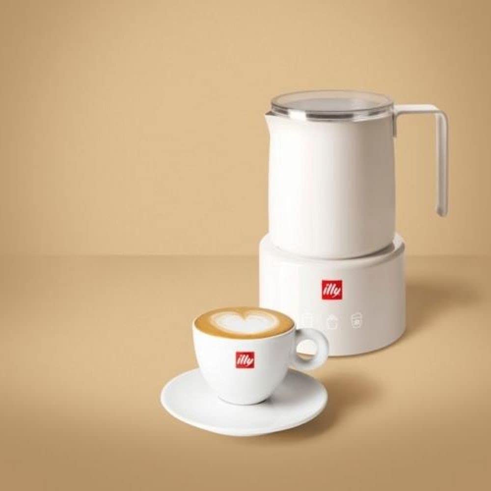illy Electric Milk Frother for Hot & Cold Milk, Hot Chocolate - Perfect for Lattes, Cappuccinos & Home Coffee Bars