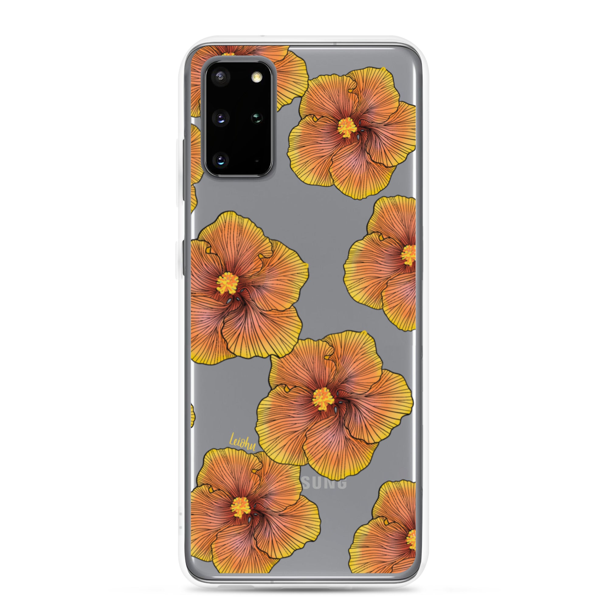 Sunrise Hibiscus Clear Phone Case for Samsung Galaxy - Slim Protective Cover for Everyday Use & Style