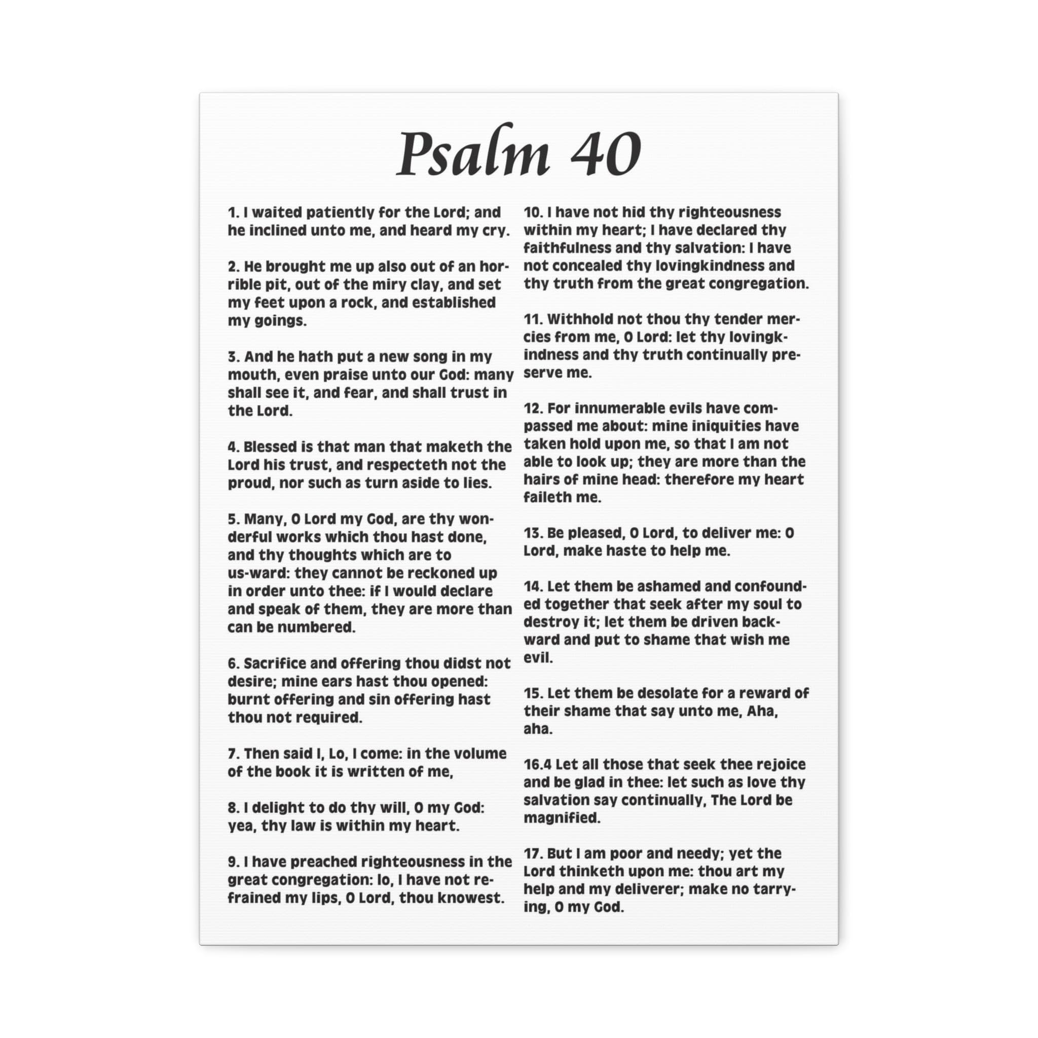 Bible Verse Canvas Art - Psalm 40:1 'My Deliverer Heard Me' Christian Scripture Wall Decor for Home, Church & Office - Inspirational Gift for Baptism, Wedding & Housewarming