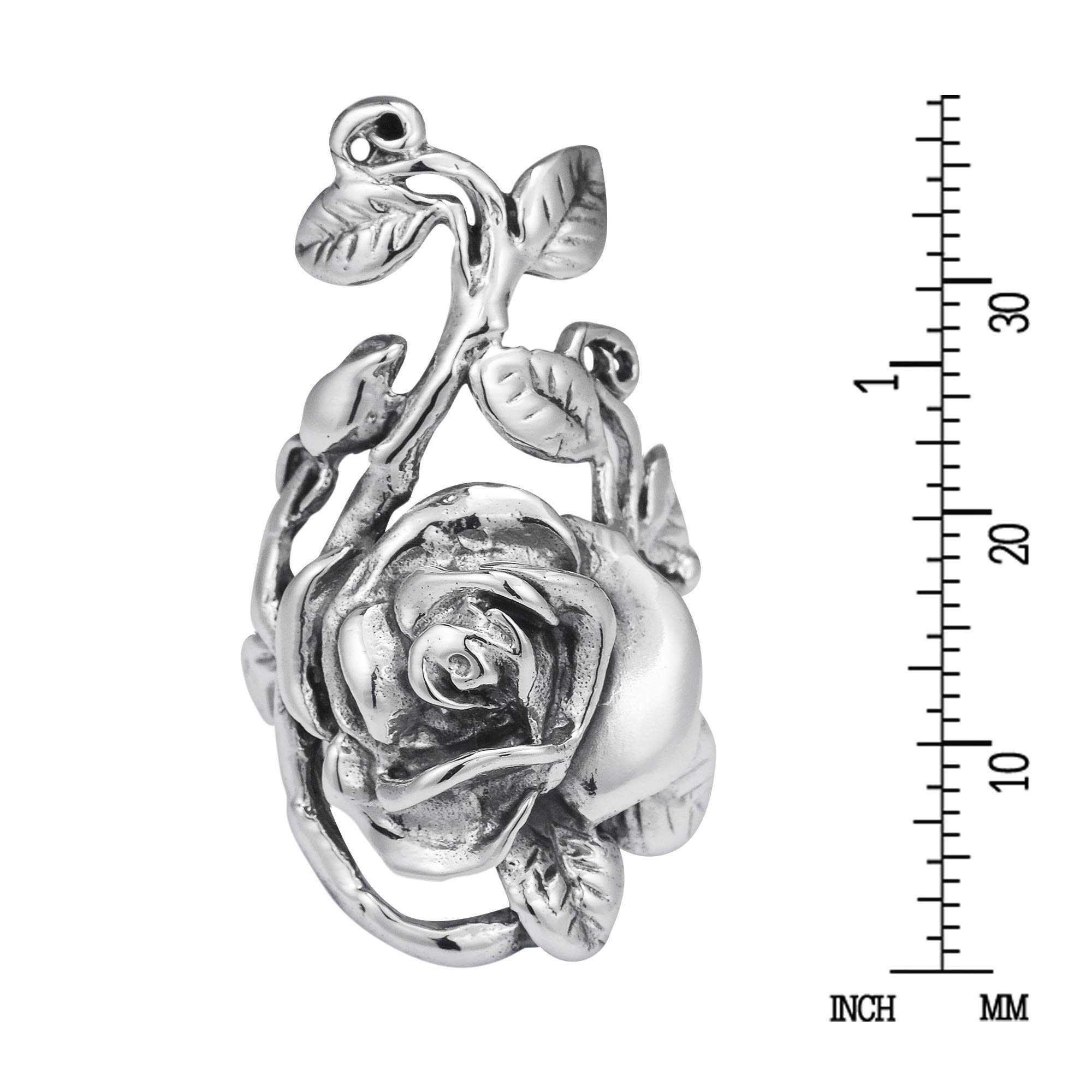 AeraVida Stunning Big Rose Leaf Vine .925 Sterling Silver Ring for Women - Elegant Nature-Inspired Jewelry for Weddings, Parties & Everyday Wear