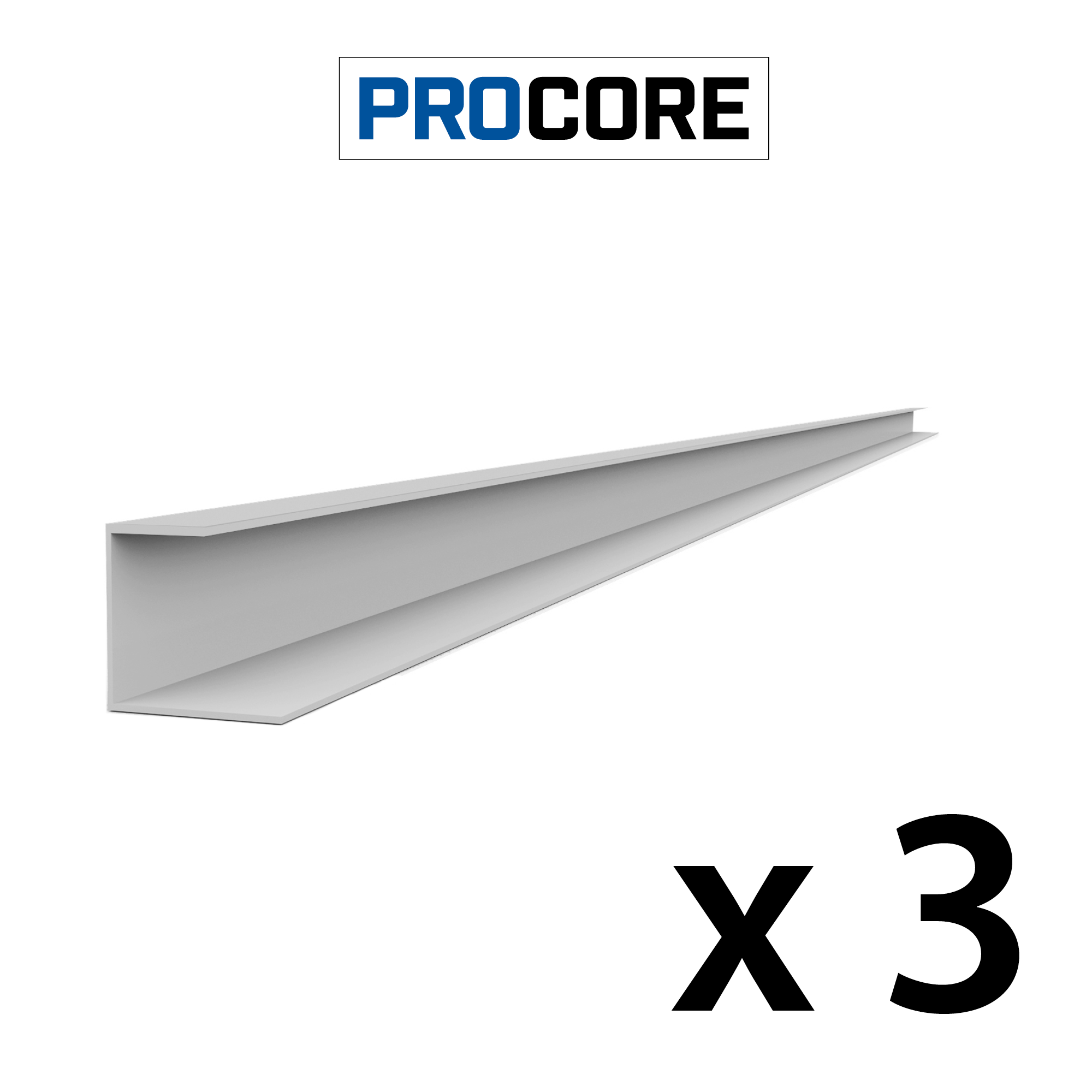 8 ft. PROCORE PVC J Trim Pack - Durable Exterior Trim for Siding, Soffit & Fascia - Perfect for Home Improvement & Construction Projects