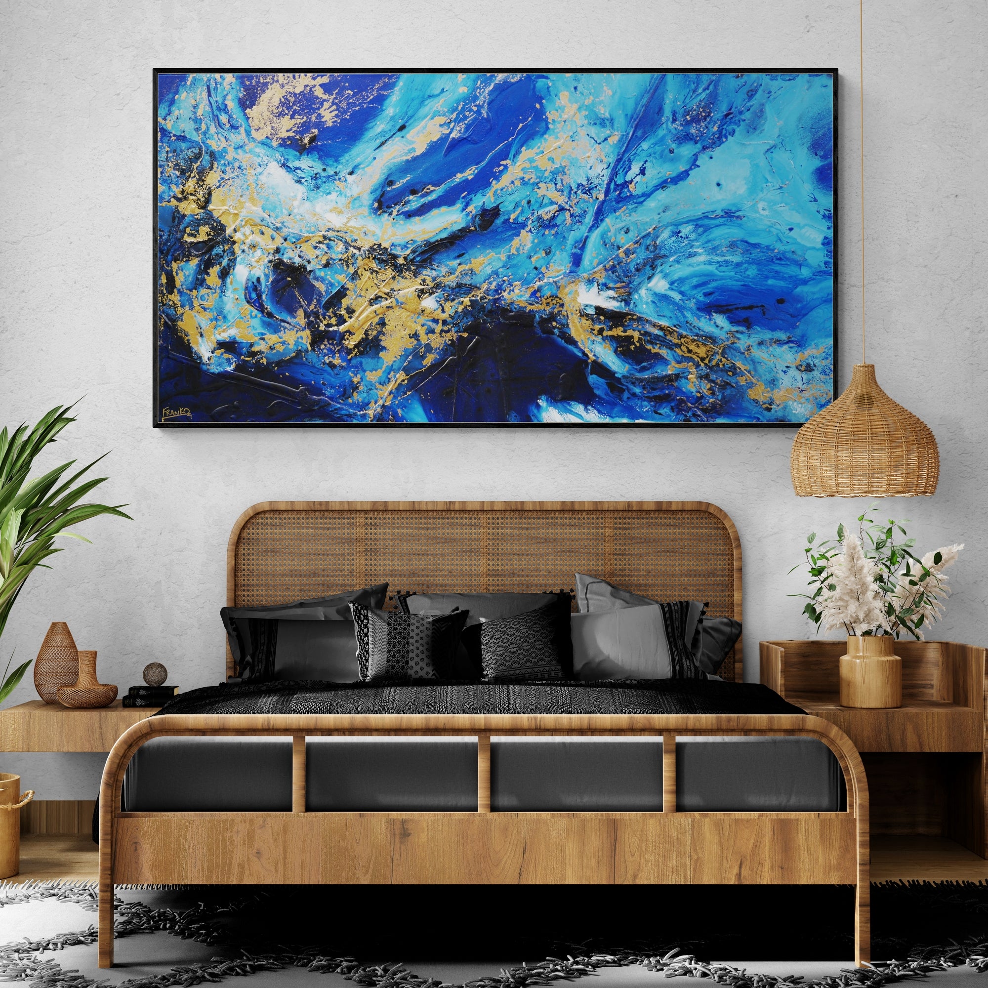 Admiral Torque 190cm x 100cm Textured Abstract Canvas Wall Art - Modern Home Decor for Living Room, Bedroom & Office