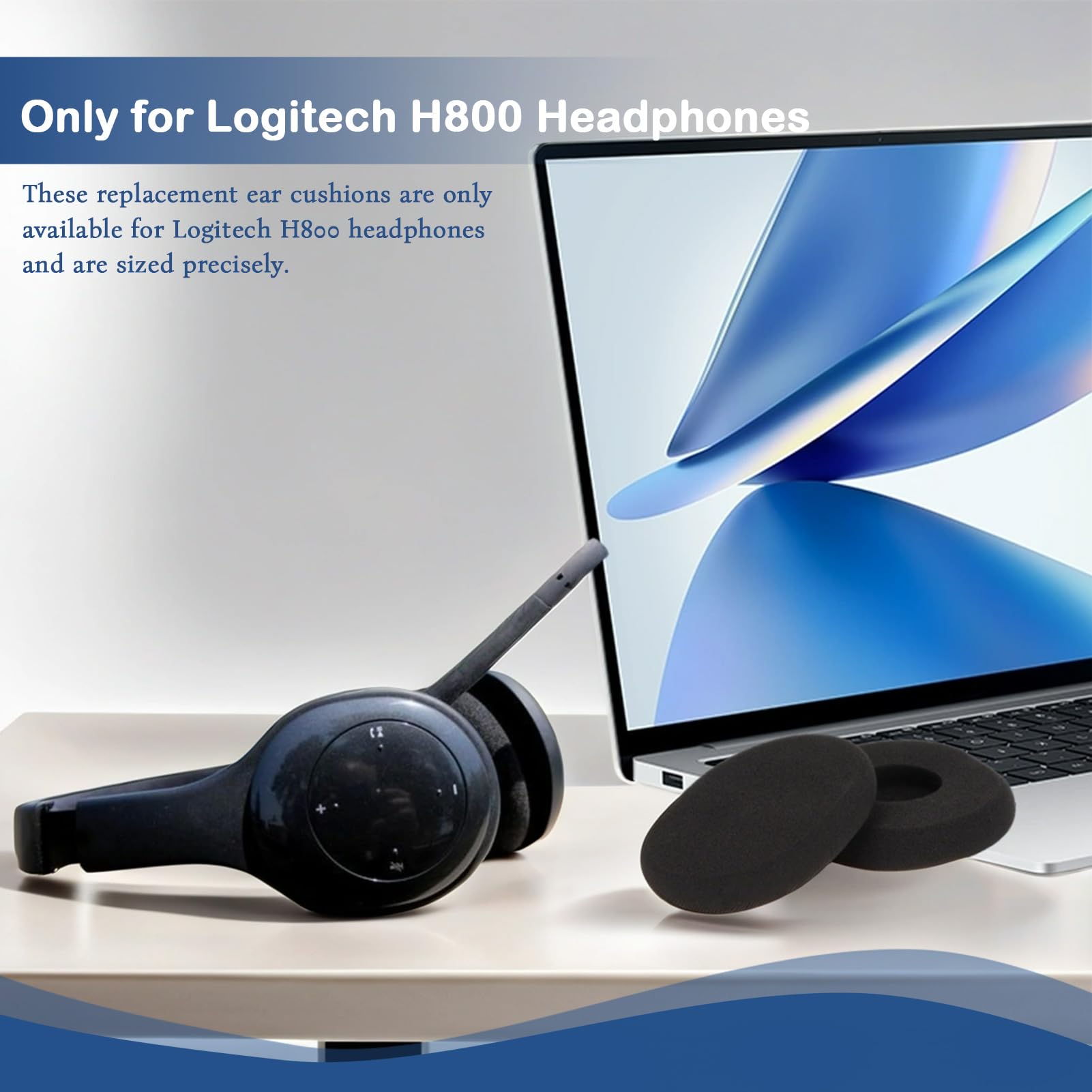 H800 Replacement Ear Pads - Soft Comfortable Headphone Cushions for H800 Headset | Easy to Install & Lightweight | Perfect for Gaming, Music & Office Use