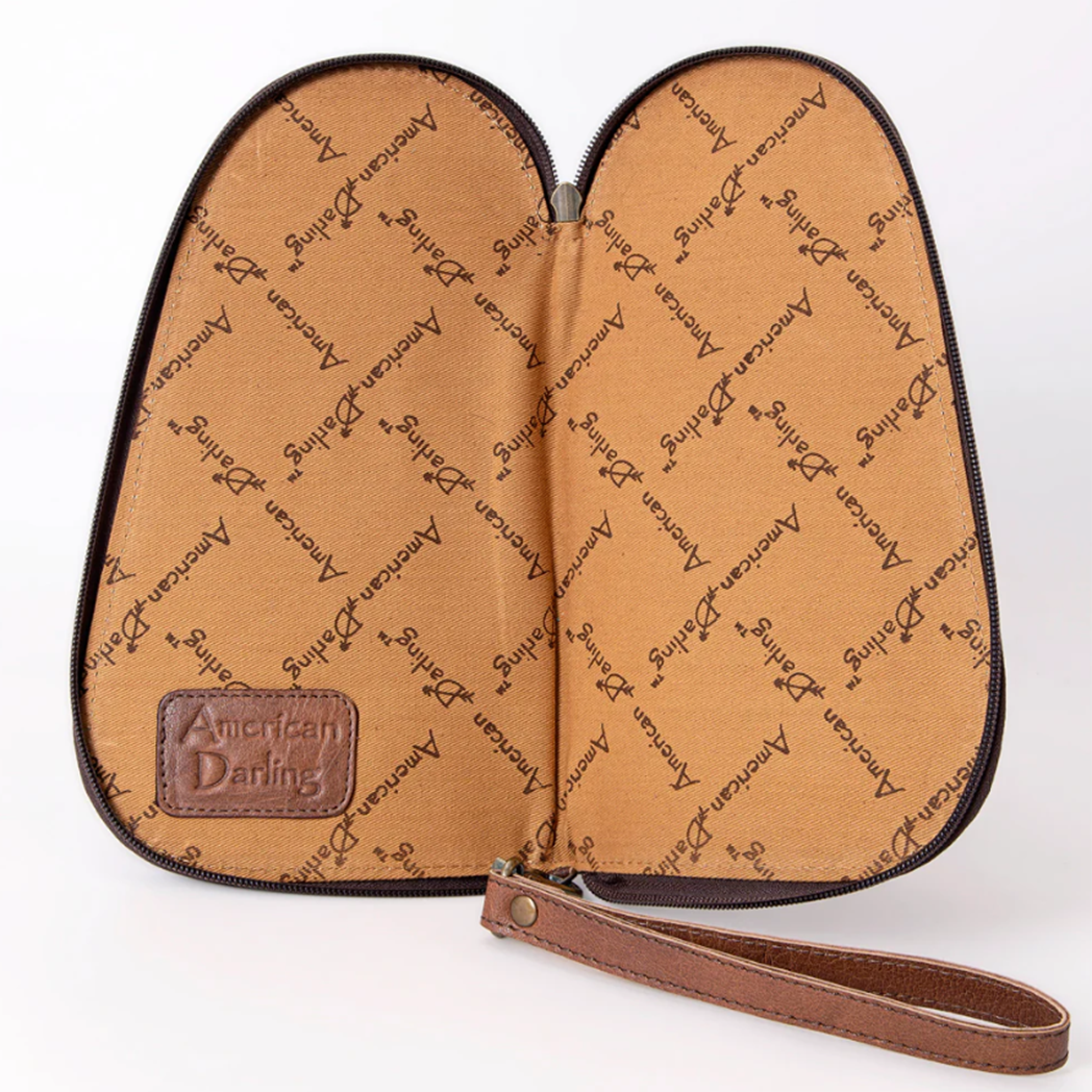 American Darling Genuine Tooled Leather Pistol Case - Premium Handcrafted Gun Holster for Pistols & Revolvers | Perfect for Hunting, Shooting Range & Outdoor Adventures