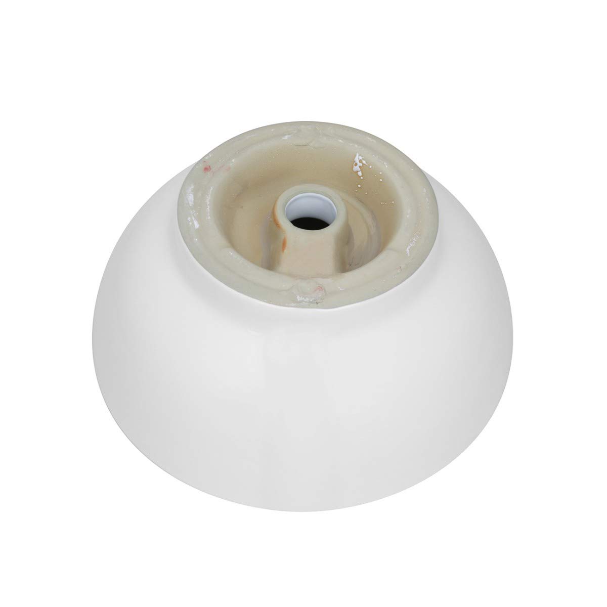 Watts 16.5 Inch White Ceramic Round Vessel Bathroom Sink with Overflow - Modern Vanity Basin for Powder Room, Guest Bath & Master Bathroom Renovation