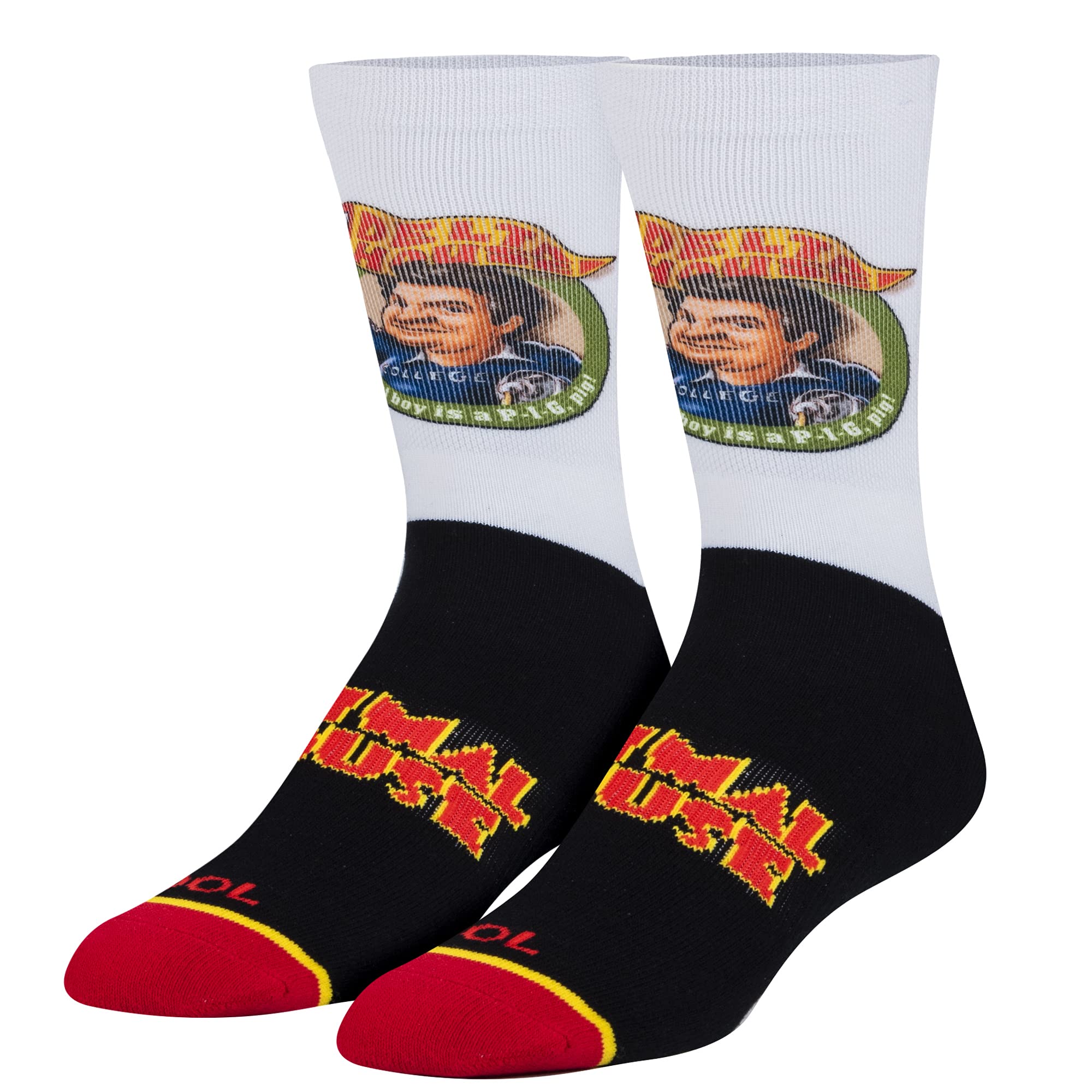 Funny Animal House Delta House Graphic Print Crew Socks for Men & Women - Large Size - Perfect for Gifts, Parties, and Casual Wear