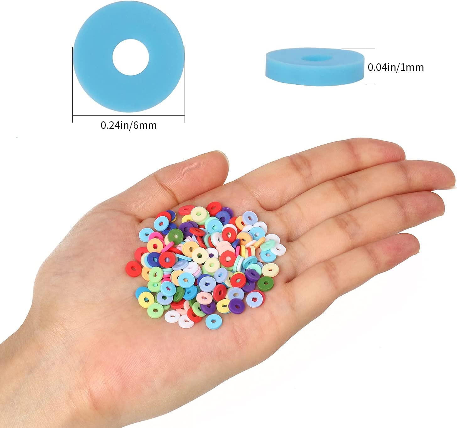 3600pcs Rose Red Polymer Clay Beads - 6mm Flat Round Spacer Beads for Jewelry Making (10 Strands) - DIY Bracelets, Earrings, Necklaces - Perfect for Crafting, Gifts & Boho Style Accessories
