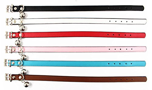 Durable Metal Buckle Pet Collar with Bell for Cats & Dogs - Adjustable, Comfortable & Stylish (White/Black/Red/Pink/Blue/Brown) - Perfect for Daily Walks, Training & Pet Fashion (Size M, Red)