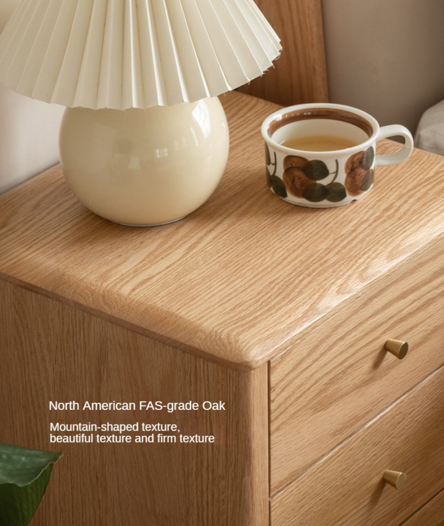 Solid Wood Nightstand - Oak & Cherry Wood Bedside Table for Bedroom, Modern & Rustic Style | Perfect for Bedrooms, Guest Rooms & Home Decor
