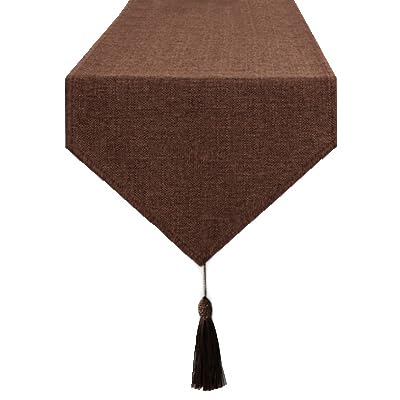 Brown-thick Faux Linen-tassel