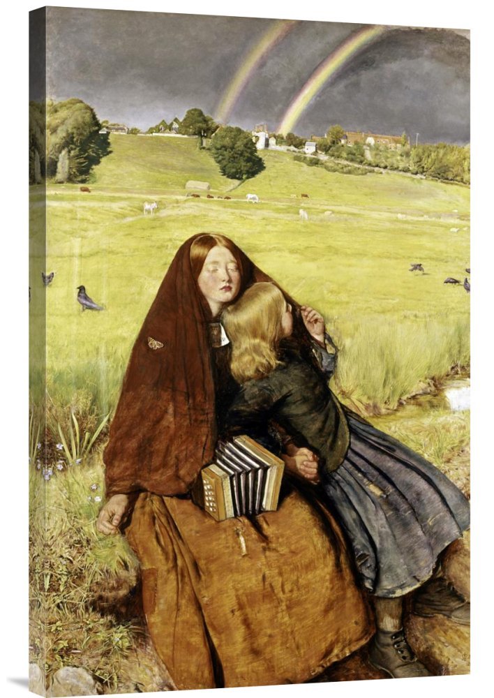 John Everett Millais 'The Blind Girl' Canvas Wall Art Print - Premium Giclee Reproduction for Home & Office Decor - Perfect for Living Room, Bedroom or Gallery Display