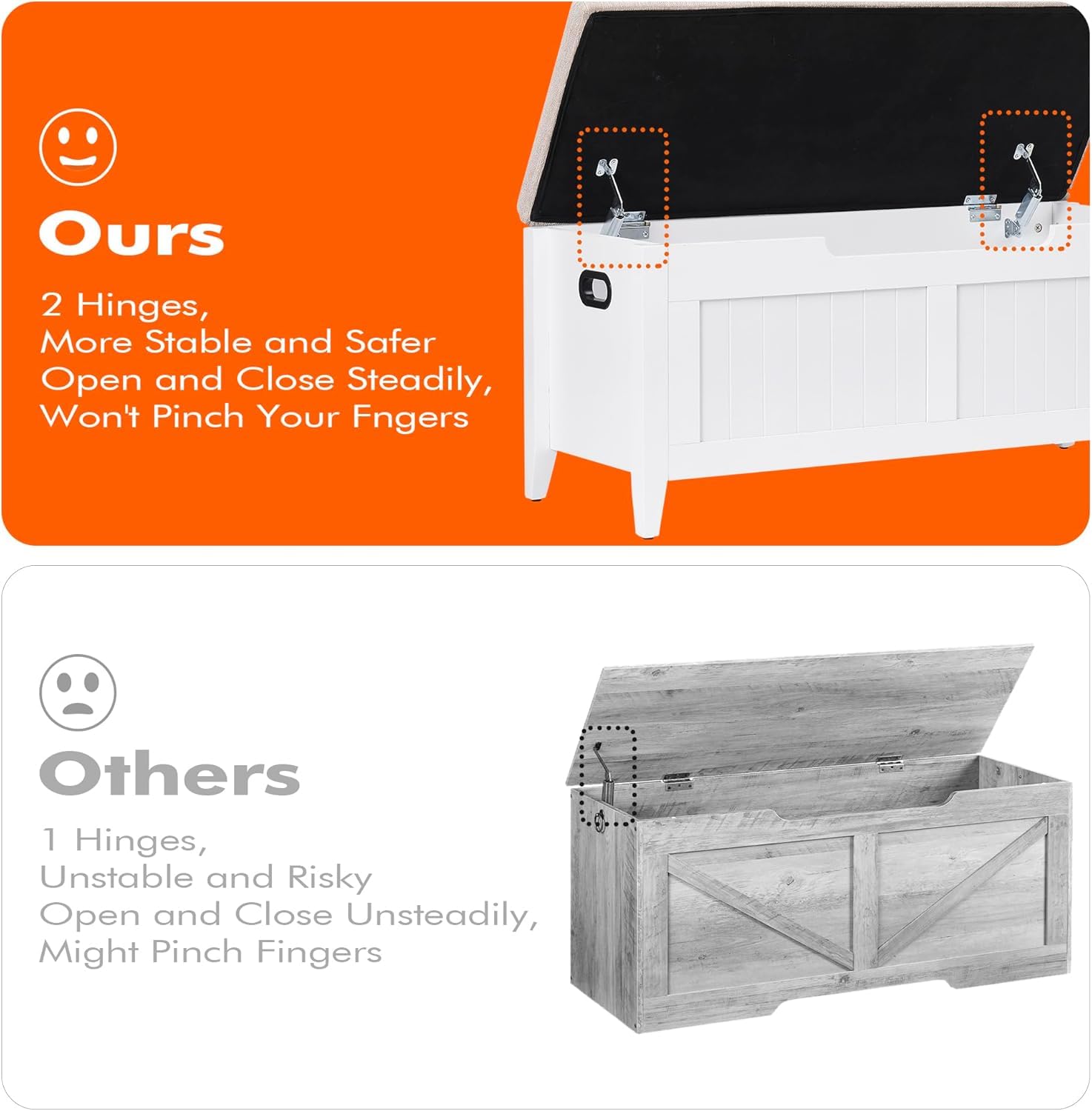 GAOMON Upholstered Storage Bench with Flip-Top Lid - 15.7 x 39.4 x 18.1 Inch Multi-Functional Toy Chest & Shoe Organizer for Entryway, Bedroom, Living Room - Perfect for Home Organization & Kids' Room Storage