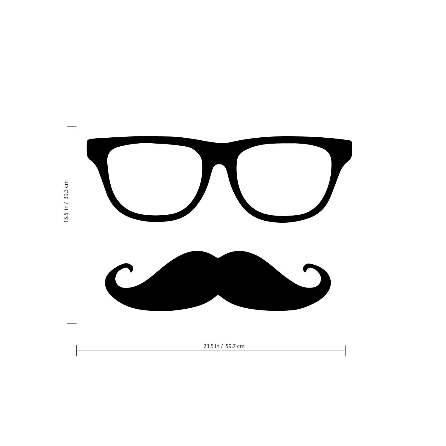 Men's Glasses Mustache Wall Decal - 15.5x23.5