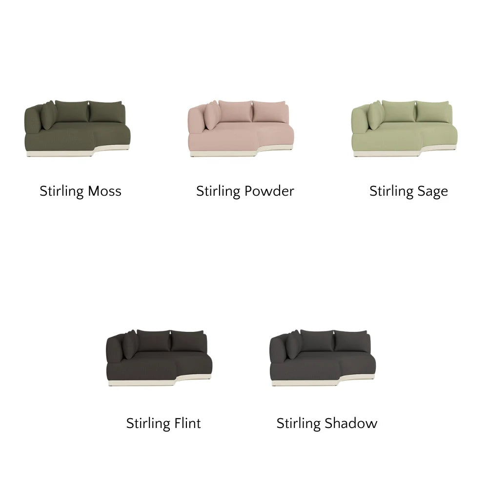 Amalfi Outdoor Curved Corner Sectional Sofa Set - Waterproof Patio Furniture for Backyard, Poolside & Garden - Modern All-Weather Wicker Conversation Set with Cushions