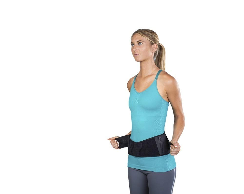 DonJoy Performance BIONIC Wrap-Around Back Support Brace for Lower Back Pain Relief - Adjustable Compression Lumbar Belt for Daily Wear & Sports Activities - Ideal for Gym, Running, Weightlifting & Office Work