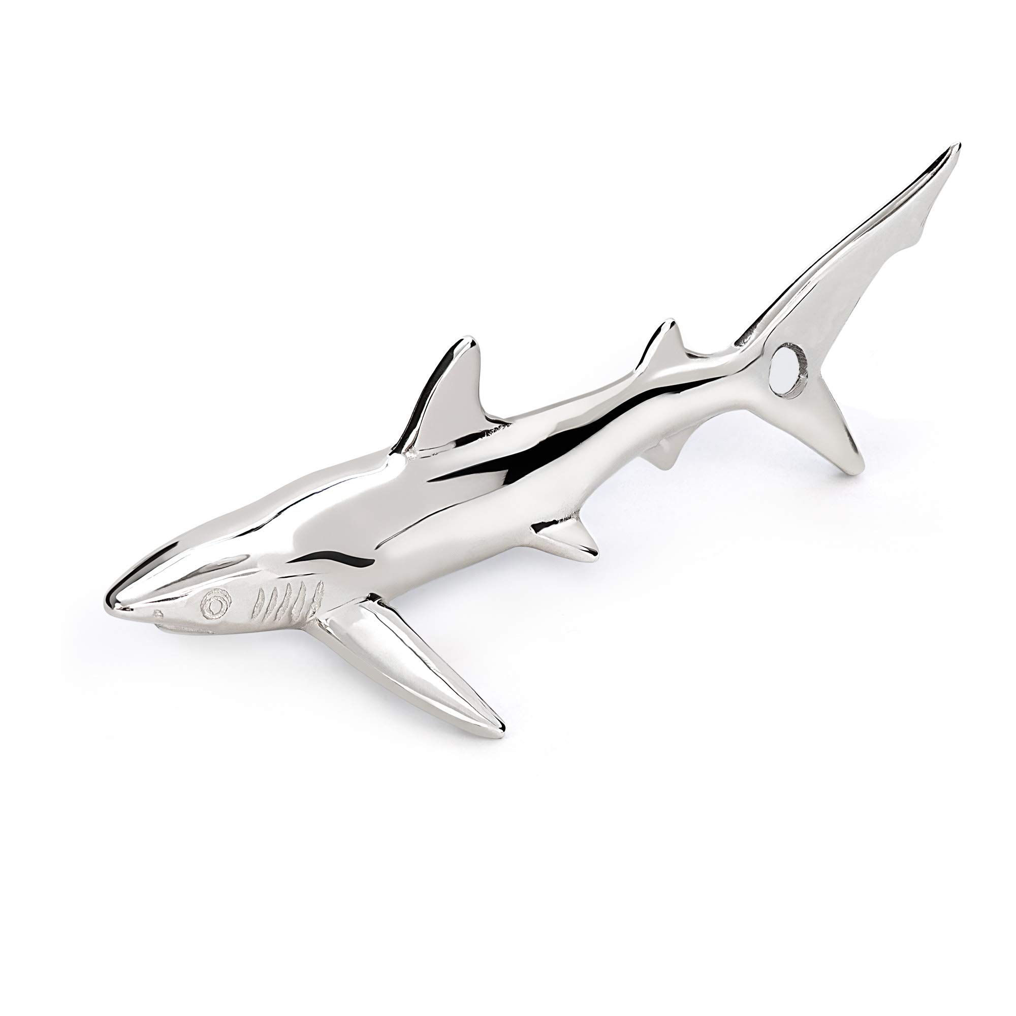 Realistic Blue Shark Pendant Necklace for Men & Women - Sterling Silver Shark Tooth Jewelry - Perfect Gift for Shark Lovers & Scuba Divers - Ocean Themed Accessories for Beach Parties & Marine Life Enthusiasts