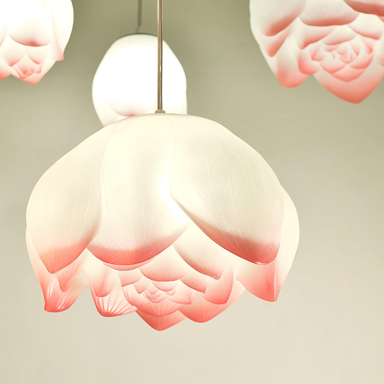 Elegant Lotus Flower Chandelier - Modern Crystal Ceiling Light Fixture for Living Room, Bedroom & Dining Room Decor
