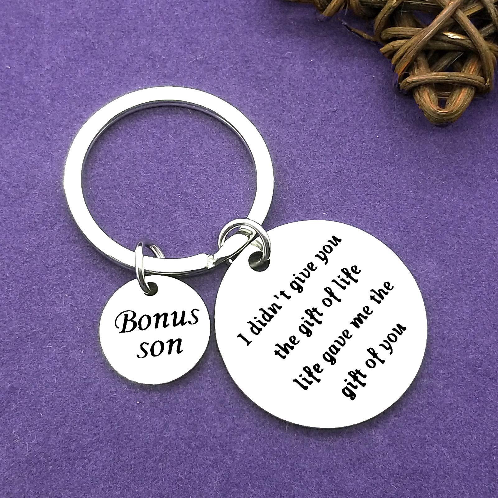 Vadaka Son-in-Law Jewelry Keychain - Engraved Stepson Gift, Wedding Present, Adoption Keepsake - Perfect for Bonus Sons, Family Members - Ideal for Birthdays, Christmas, Graduations & Special Occasions - Durable Keyring for Everyday Use at Home, Office or Travel