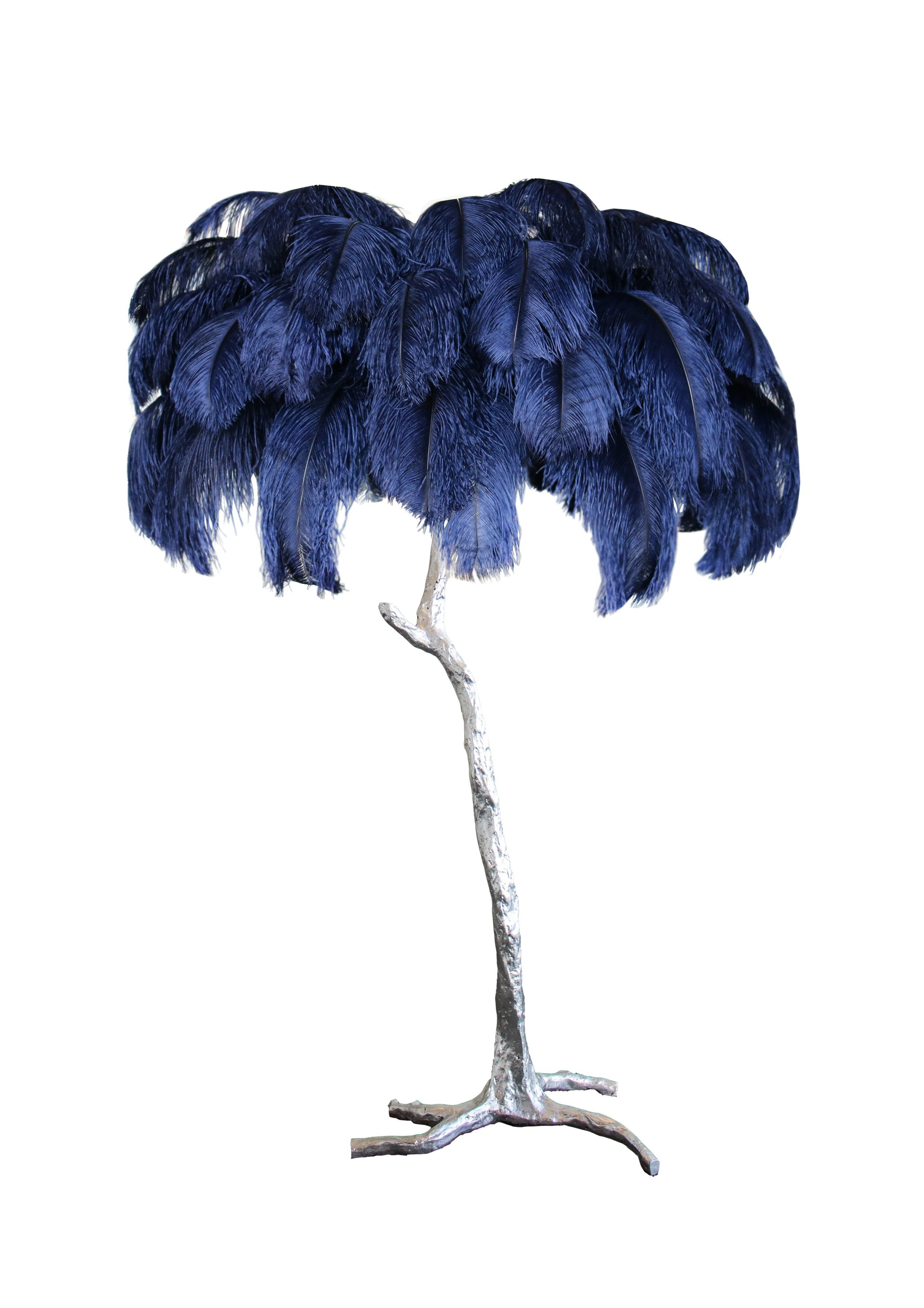 Stylish Ostrich Feather Brass Floor Lamp - Elegant Home Decor Lighting for Living Room, Bedroom & Office
