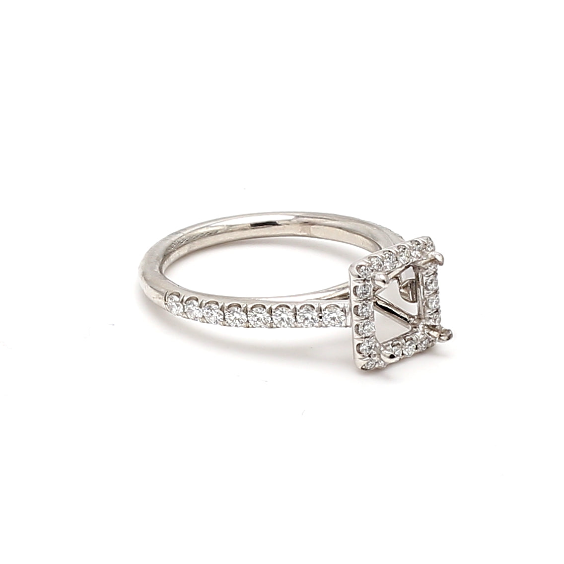 0.40 Carat Round Brilliant G VS2 Diamond Platinum Semi Mount Ring - Elegant Engagement & Wedding Ring Setting for Women