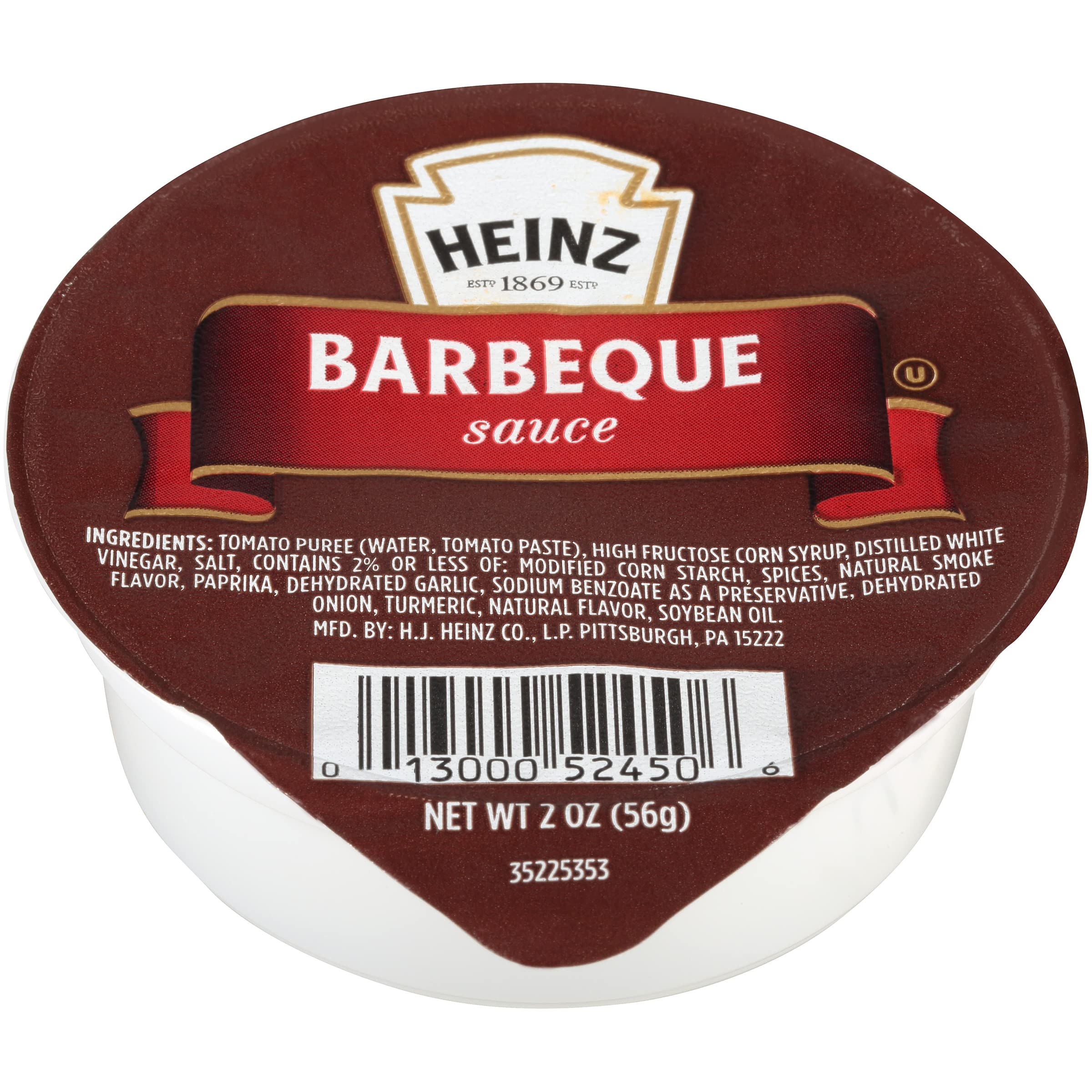 Heinz BBQ Sauce Single Serve Pack - 60 Count, 2 oz Cups - Perfect for Picnics, Camping & Office Lunches