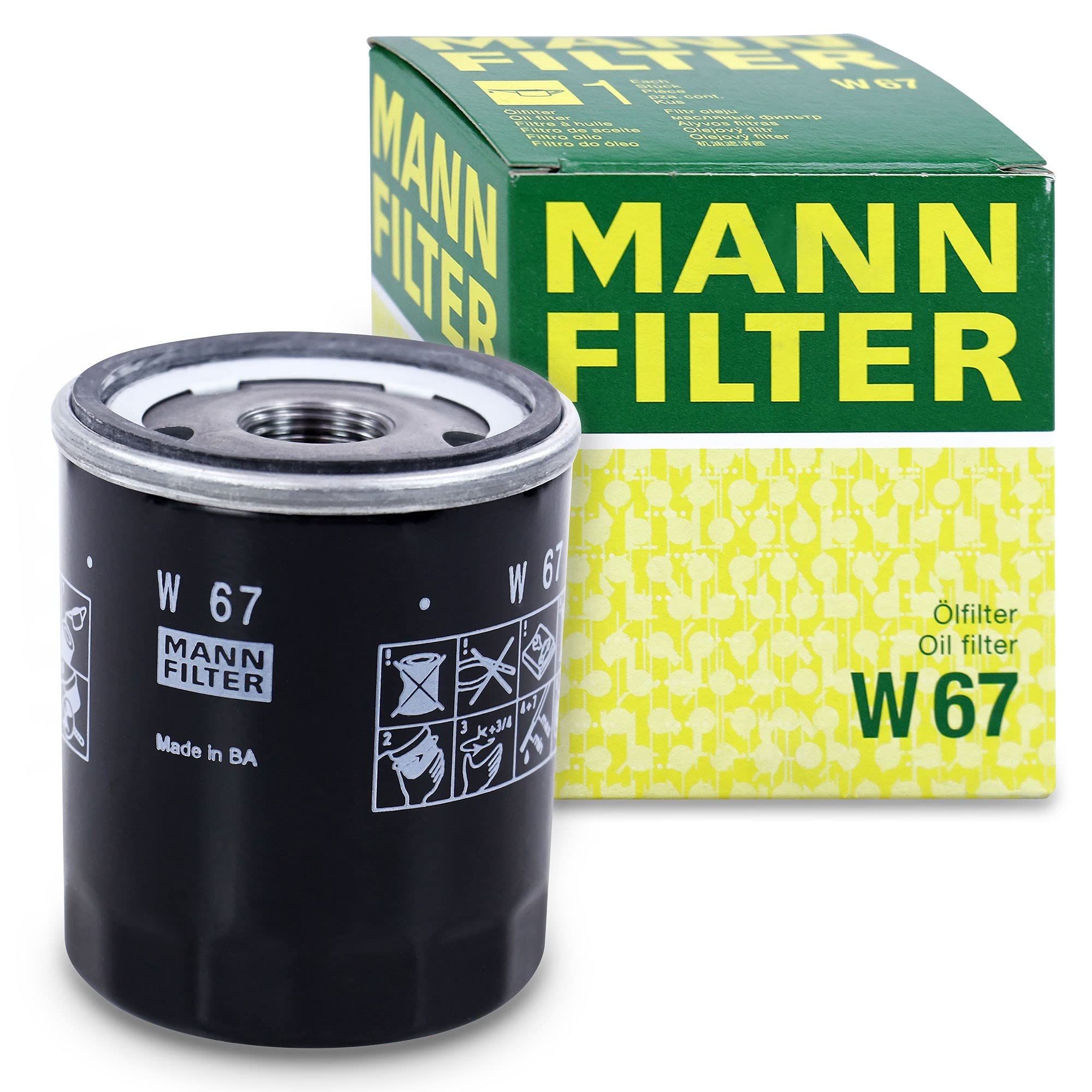 Mann Filter W67 Spin-On Oil Filter for Cars & Trucks – High Performance Engine Protection for Smooth Driving