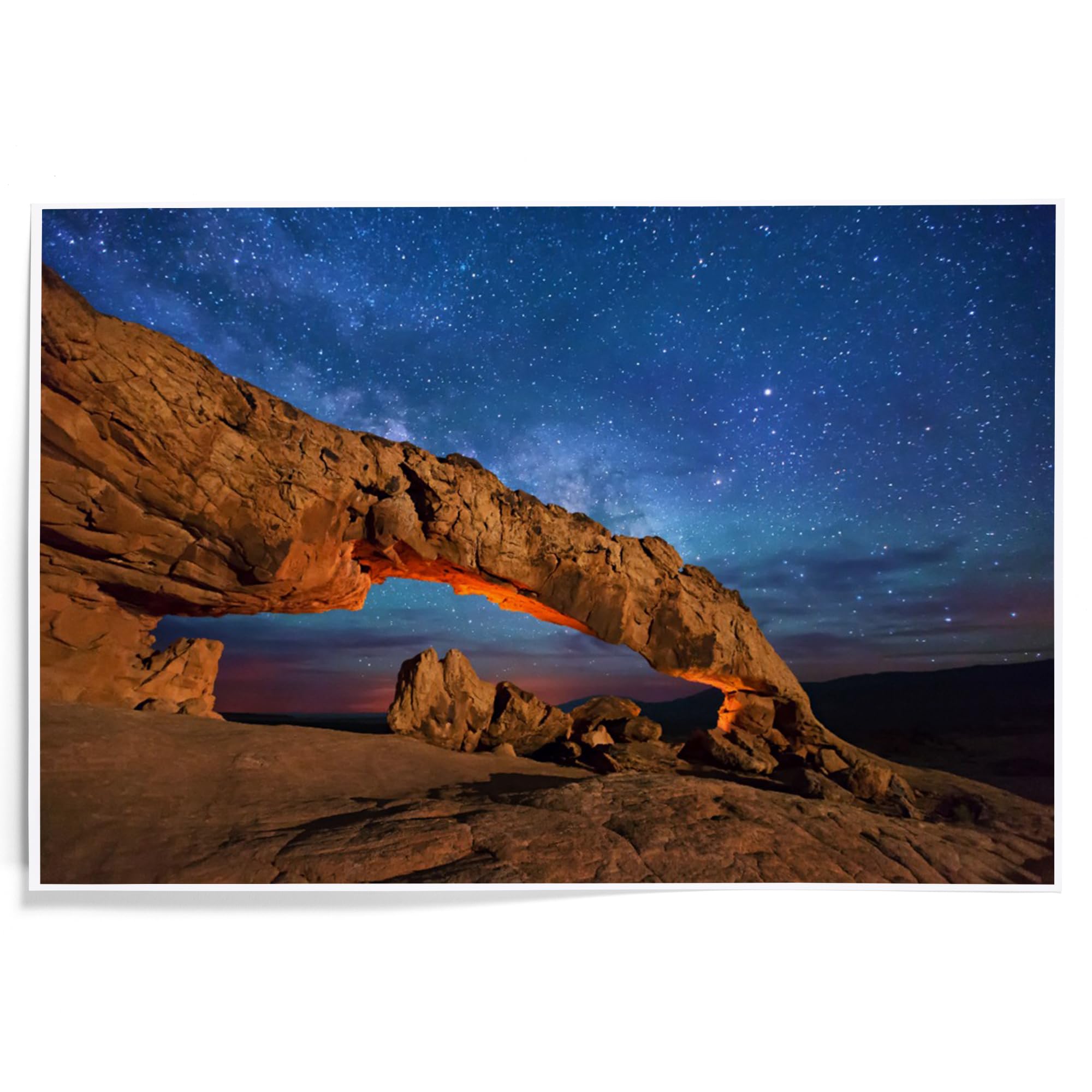 Lantern Press 12x18 Inch Grand Staircase-Escalante National Monument Art Print - Utah Landscape Wall Decor with Milky Way Arch - Perfect for Home, Office & Gift Giving