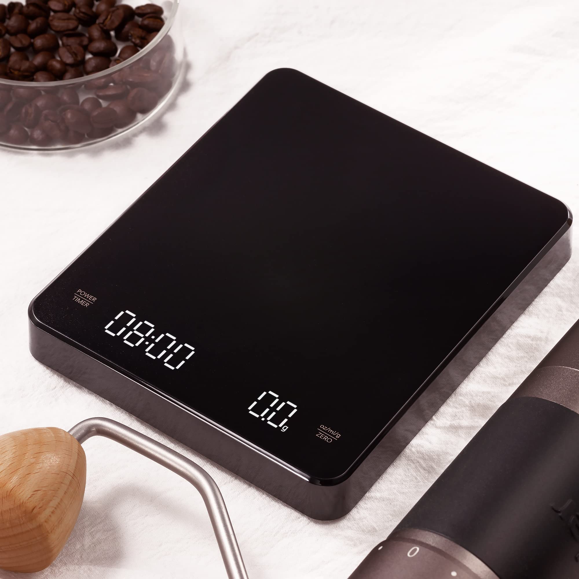 EMPO Digital Coffee Scale with Timer - 3000g Precision Espresso & Brew Drip Scale, Kitchen Baking Scale with Auto Timing Function | Perfect for Home Baristas, Coffee Shops & Baking Enthusiasts