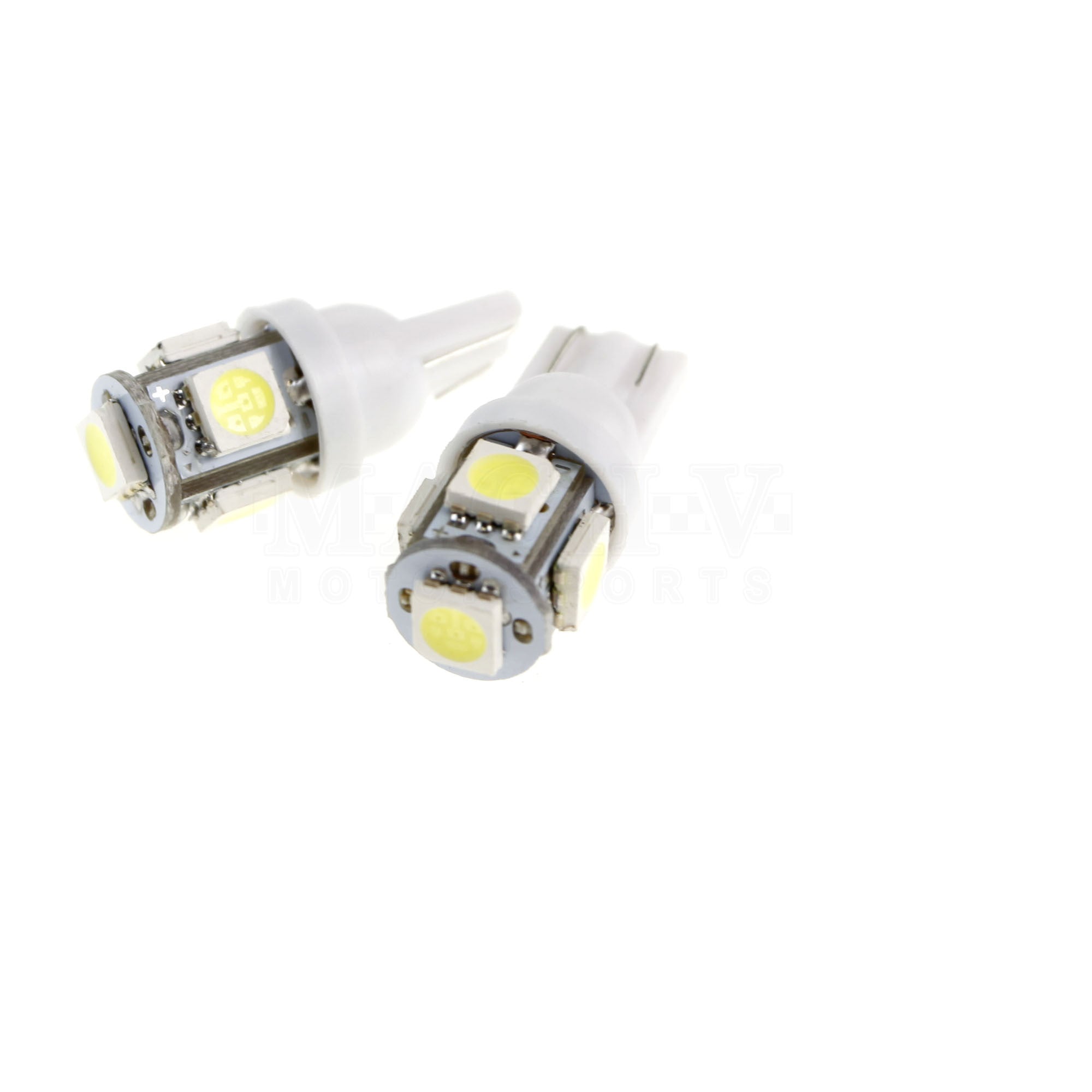 LED Five Way 194 Bulbs (Pair) - Super Bright T10 Wedge Base Light Bulbs for Car Interior, Dome, Map, License Plate & Dashboard Lights - Perfect for Automotive Replacement & DIY Projects