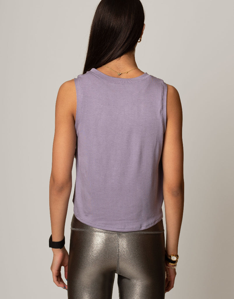Motion Tank Lavender - Women's Floral Print Racerback Tank Top for Yoga, Gym & Summer Outfits | Lightweight Breathable Workout Shirt | Casual Streetwear Fashion