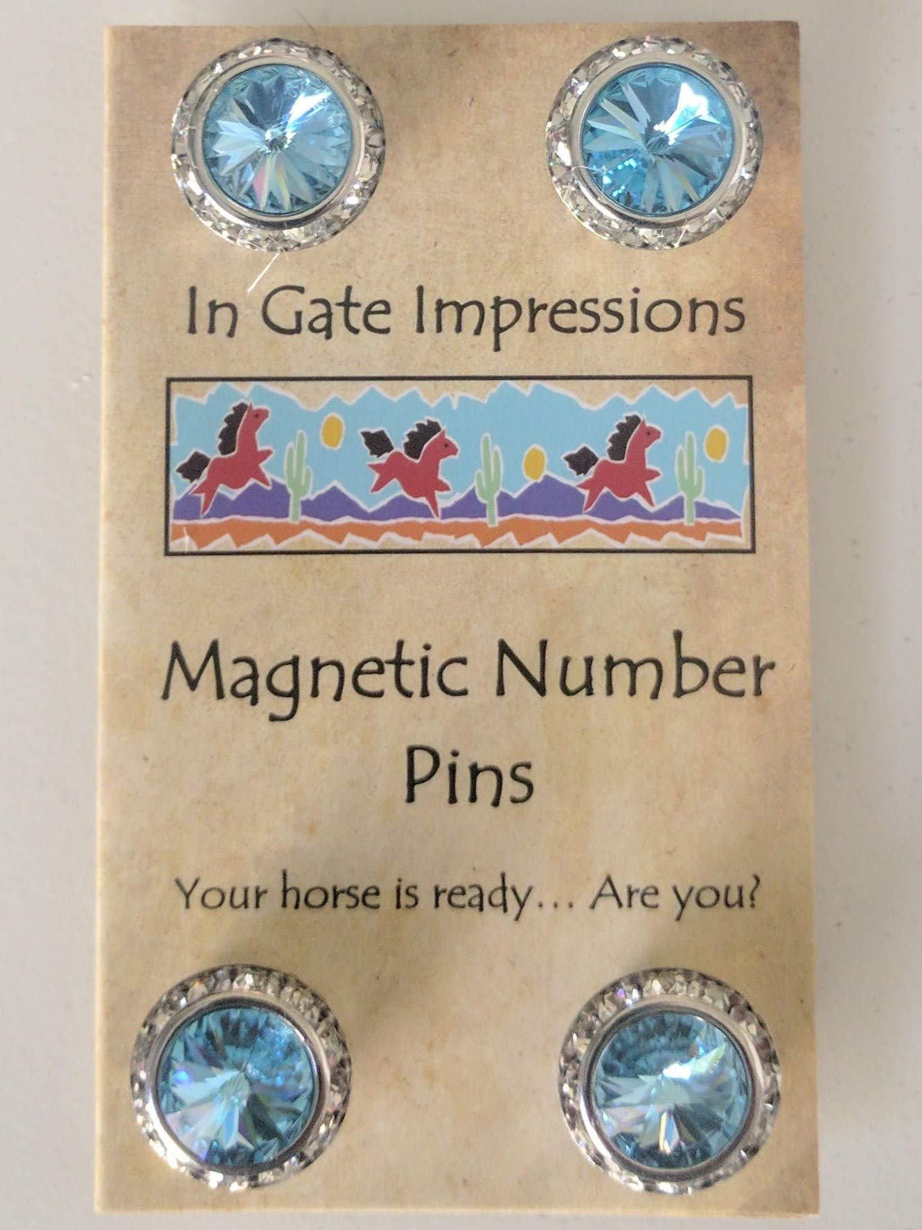Aquamarine Magnetic Pins for Horse Show & Events