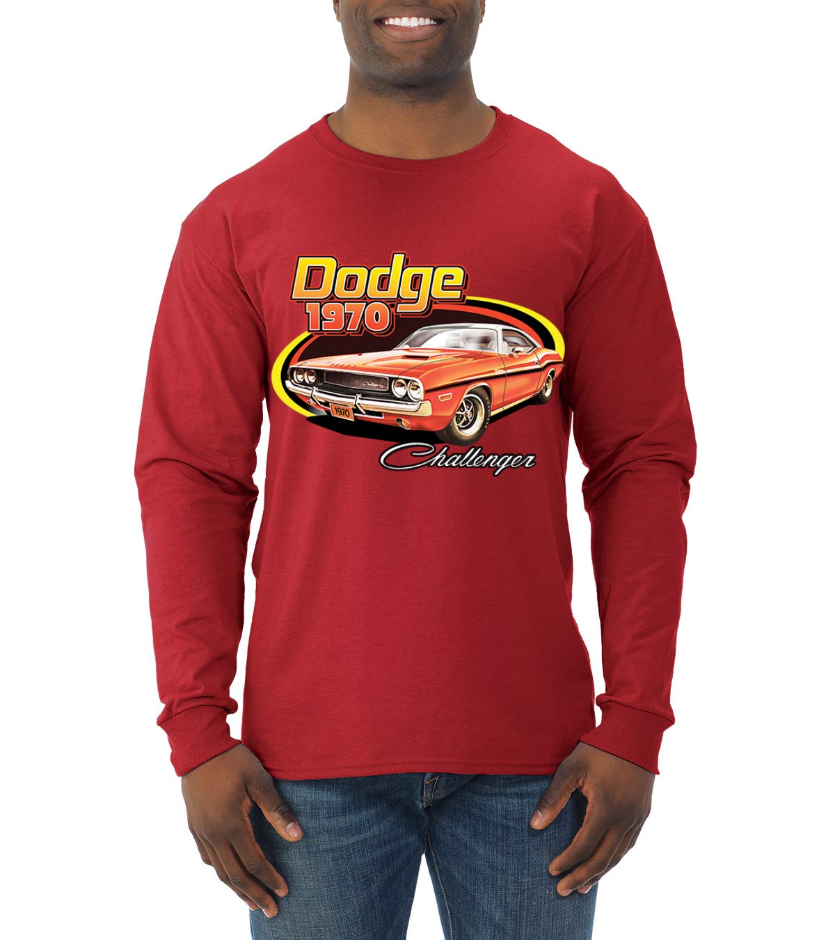 Vintage 1970 Dodge Charger Muscle Car Racing T-Shirt for Men - Long Sleeve Retro Automotive Tee - Perfect for Car Enthusiasts, Racing Fans & Casual Wear
