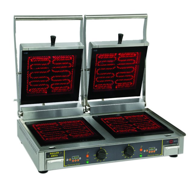 Equipex Diablo VG Sodir Commercial Panini Press Grill - 6000W Heavy Duty with Grooved Top & Smooth Bottom Plates - Perfect for Restaurants, Delis & Catering Businesses