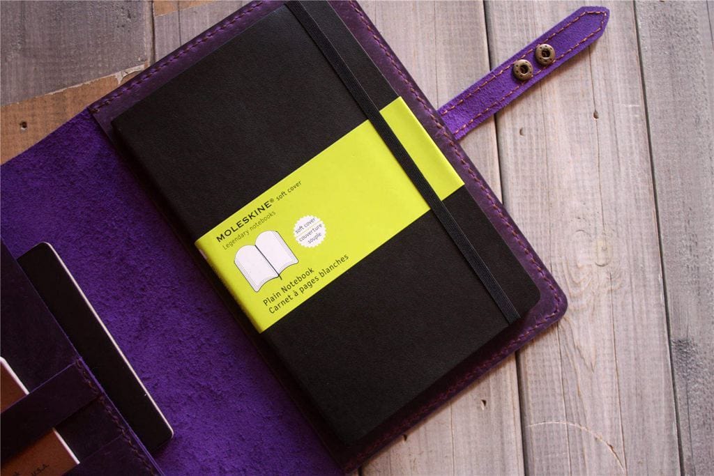 Premium Custom Leather Moleskine Notebook Cover - Handmade Genuine Leather Journal Case for Moleskine Large/Small Notebooks - Perfect for Business, Travel & Gift Giving