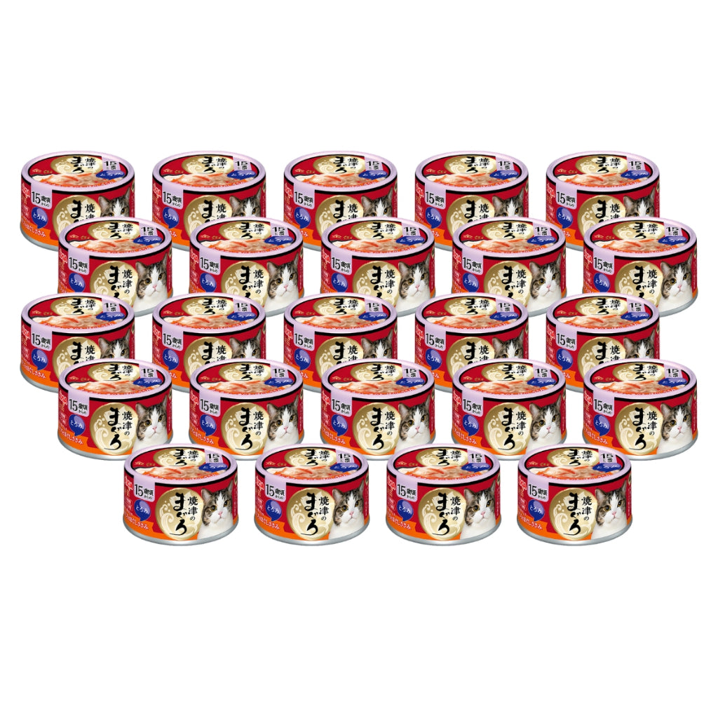 24-Pack Aixia Yaizu No Maguro Wet Canned Cat Food 70g - Rich Sauce Thin Jelly Tuna Fillet for Adult & Senior Cats - Perfect for Mealtime, Travel & Emergency Pet Food Supply