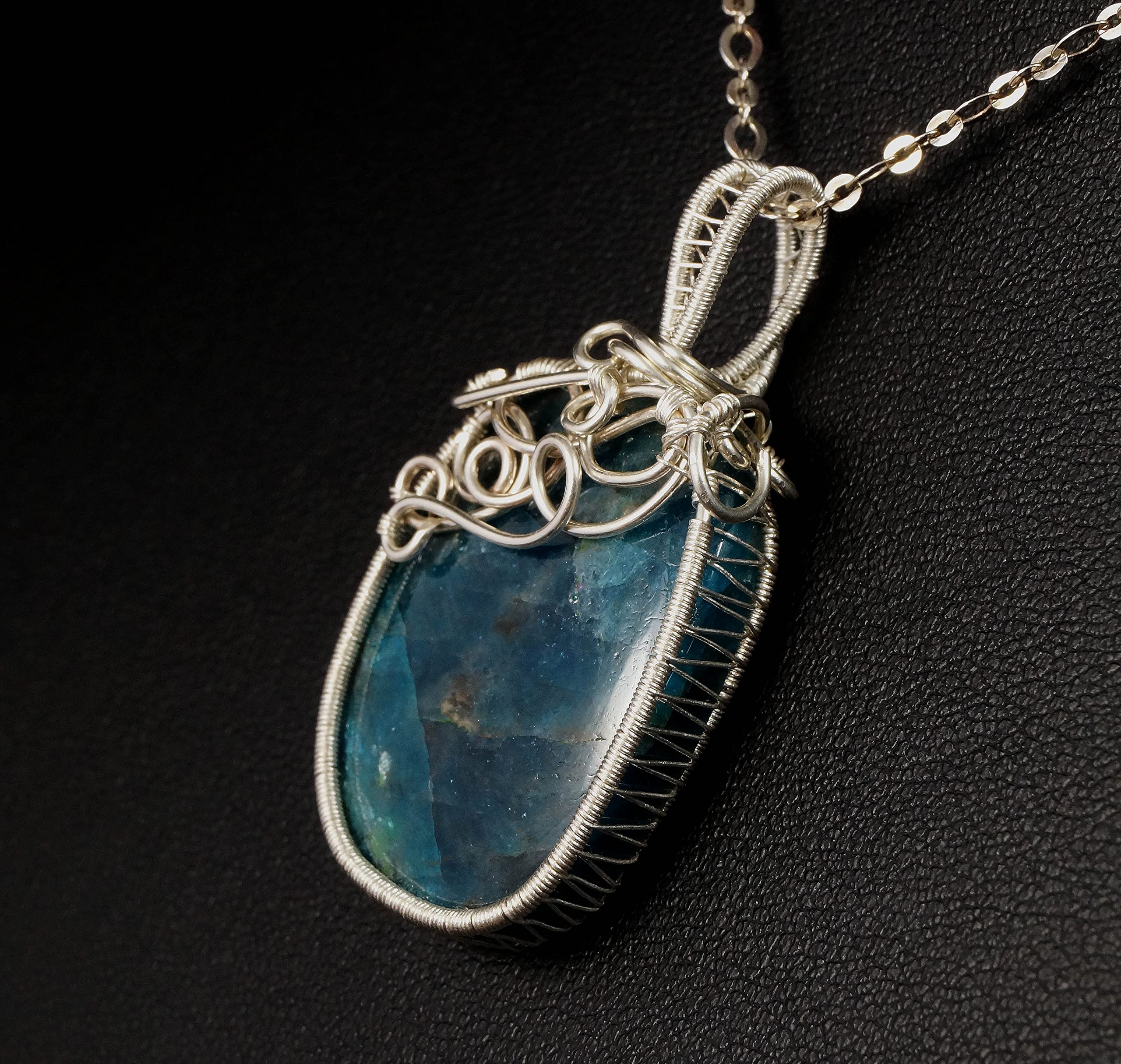 Blue Apatite Sterling Silver Pendant - Handcrafted Artisan Jewelry for Women, Gift for Her & Mom | No Chain Included | Perfect for Birthdays, Anniversaries & Special Occasions