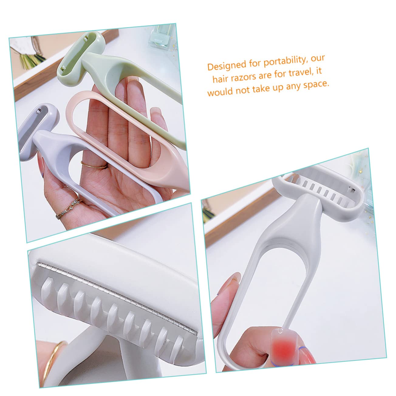 FRCOLOR 6-Pack Body Hair Trimmer Set - Manual Armpit & Body Shaver Razor for Women & Men, Grey Resin Hair Remover Tool - Perfect for Travel, Gym & Smooth Skin Care