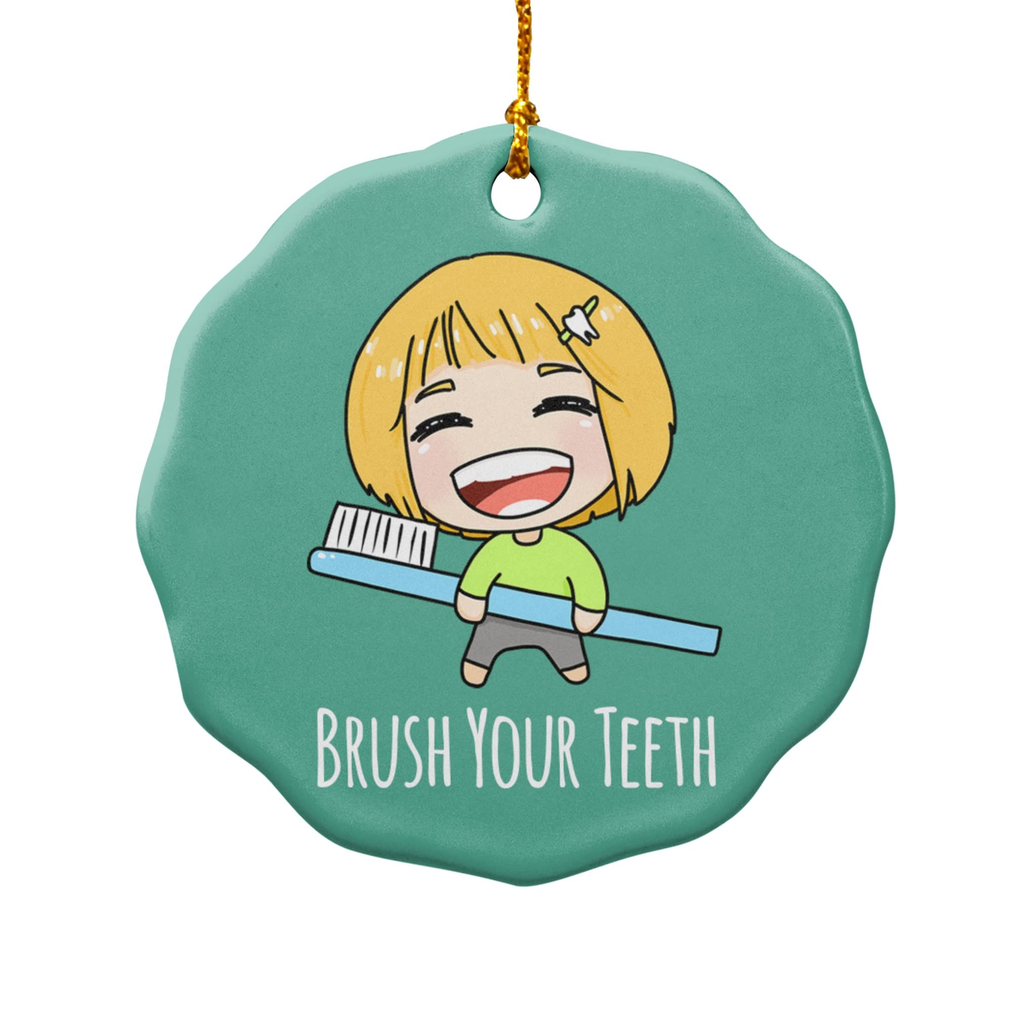 Kawaii Chibi Toothbrush Christmas Tree Ornament - 2.8
