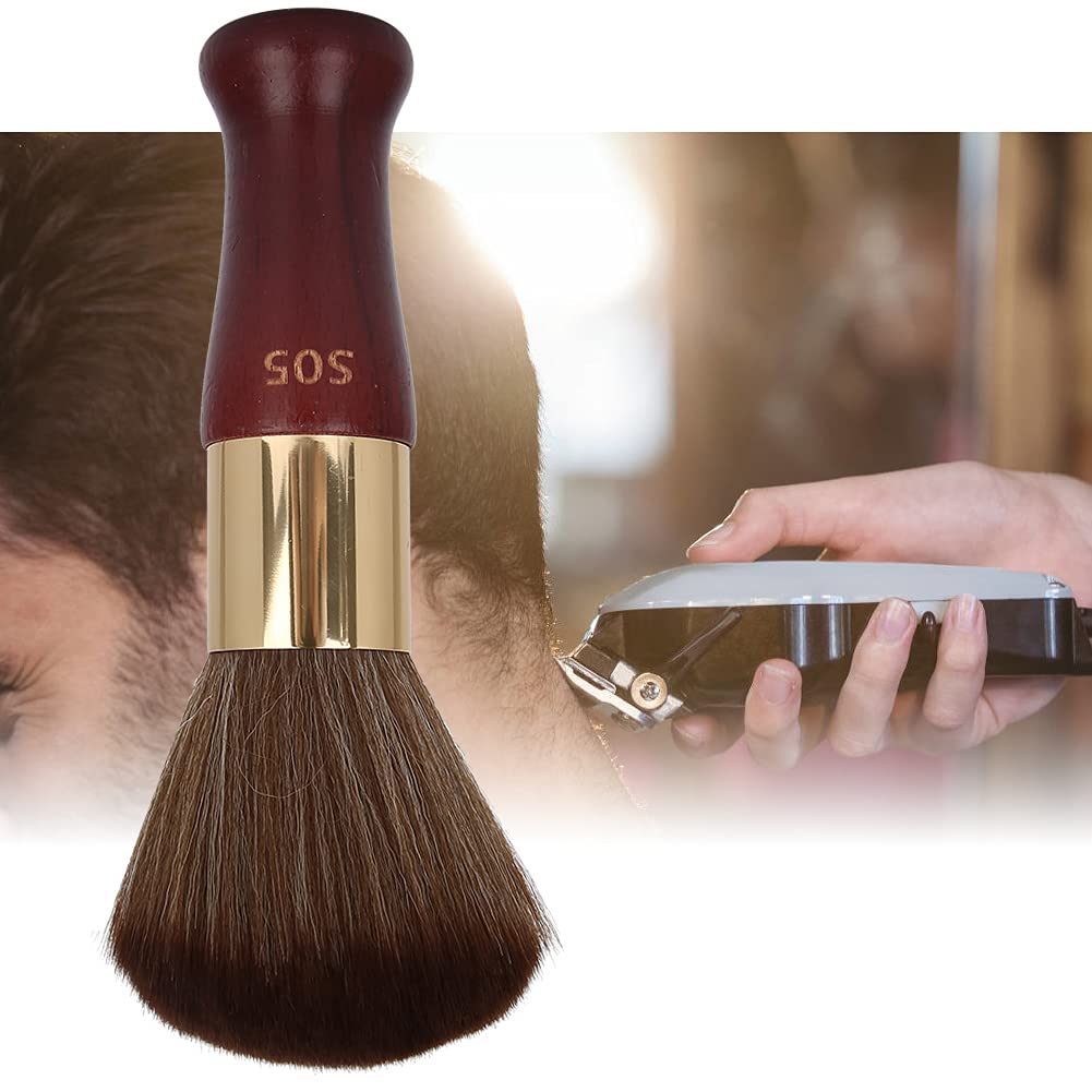 Soft Bristle Cleaning Brush & Hair Styling Brush - Professional Duster & Hair Sweep Brush for Home, Salon & Barber Shop (Reddish Brown) - Perfect for Pet Hair Removal, Dusting Furniture & Styling Hair