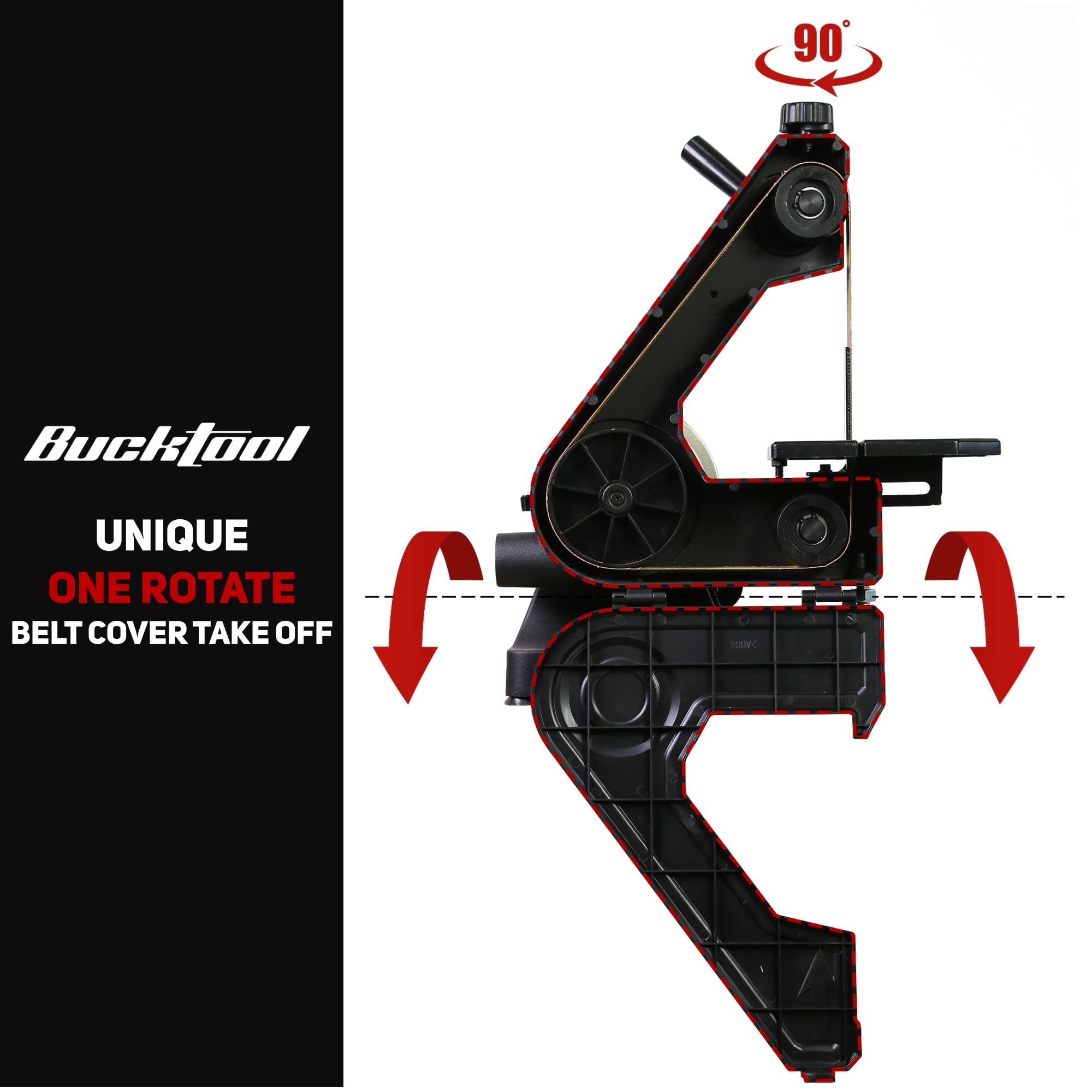 Bucktool 1x30 Inch Belt Sander with 5 Inch Disc - 1/3HP Benchtop Sander with Wrench Storage & Easy Belt Cover - Perfect for Woodworking, Metal Polishing & DIY Projects