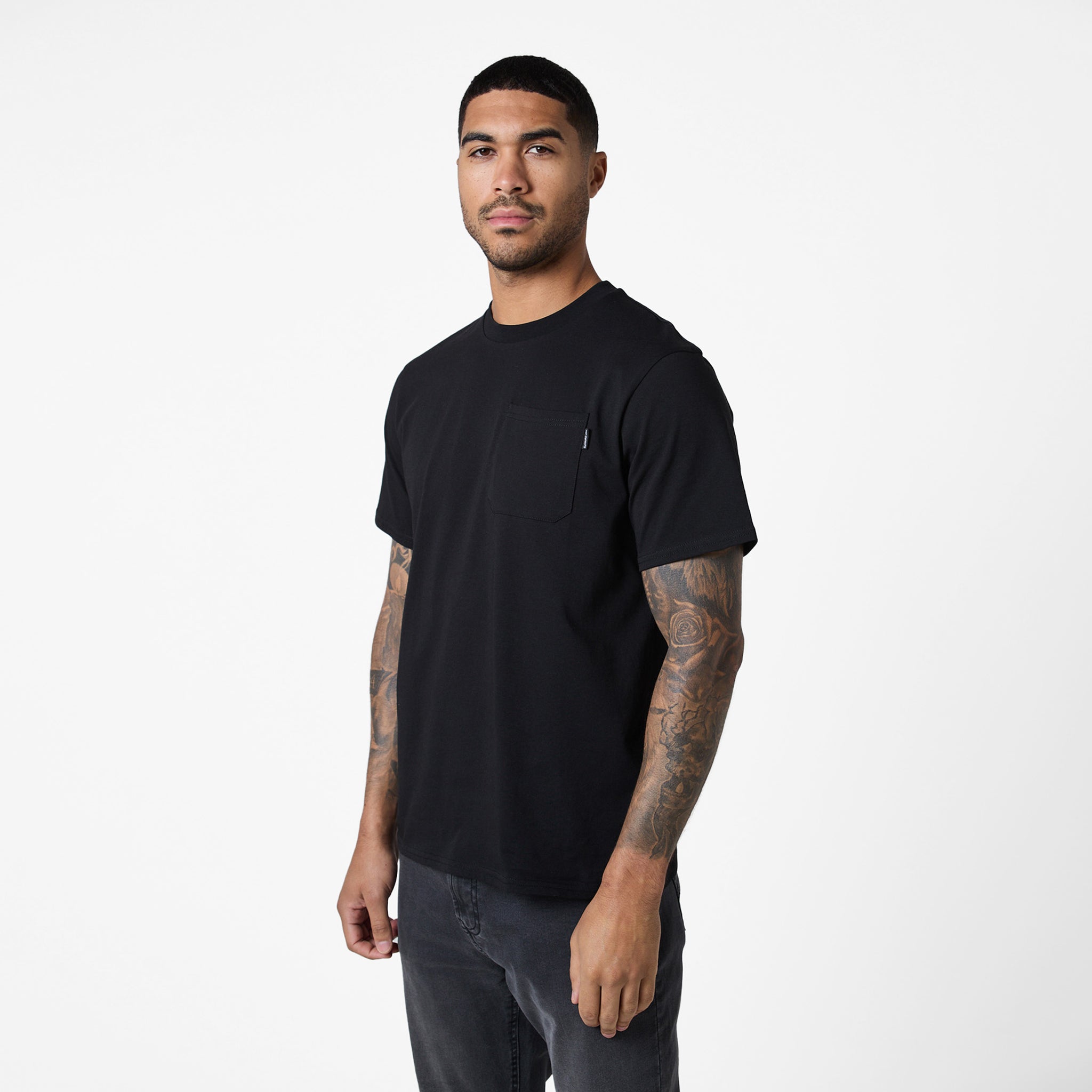 Premium Pocket T-Shirt 2.0 for Men - Soft Cotton Black Crew Neck Tee | Casual Wear, Everyday Outfits & Layering Essential