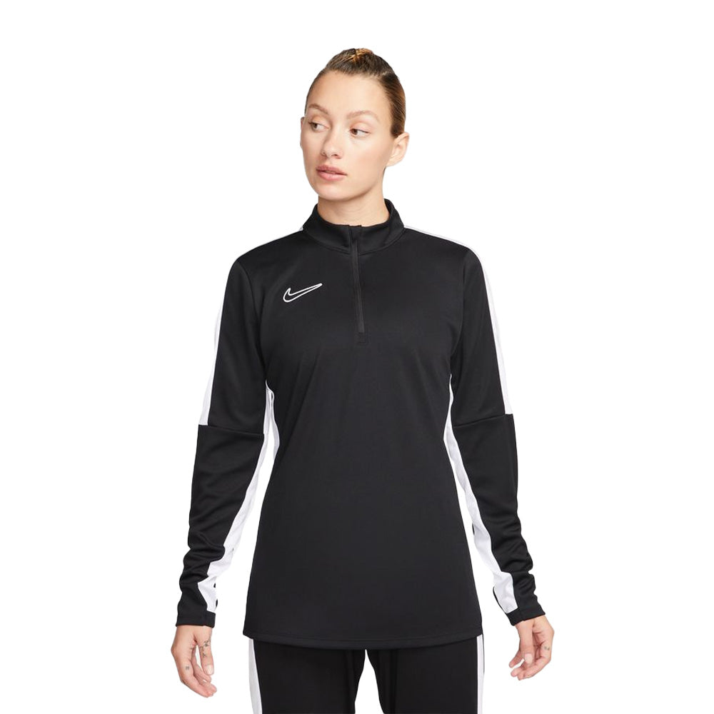 Nike Women's Dri-FIT Academy Drill Top - Black/White - Moisture-Wicking Athletic Shirt for Soccer, Running & Workouts