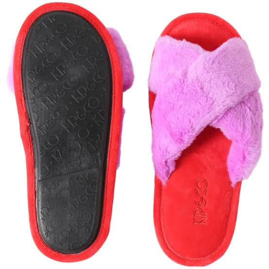Kip & Co Bubble Raspberry Kids Slippers - Soft & Comfortable House Shoes for Boys & Girls - Perfect for Indoor Play, Lounge & Bedtime