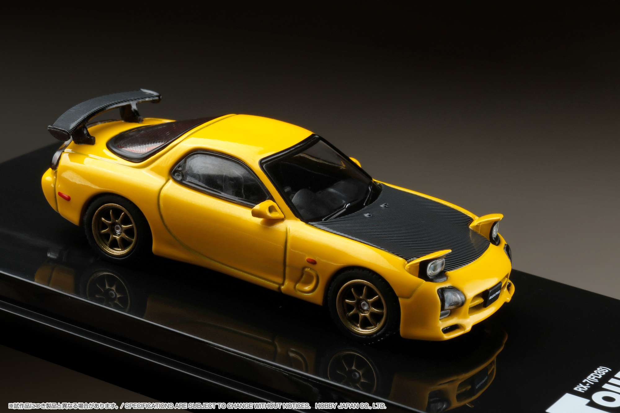 1:64 Mazda RX-7 Efini FD3S A-Spec GT Wing Diecast Model Car - Sunburst Yellow - Collectible Hobby Japan Toy for Car Enthusiasts & Display - Perfect for Gifts, Racing Fans, and Model Car Collections