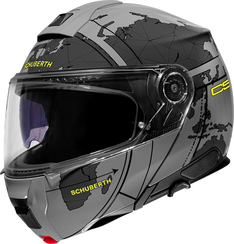Schuberth C5 Globe Grey Motorcycle Helmet - Premium DOT Certified Full Face Helmet for Men & Women - Ideal for Touring, Commuting, and Long-Distance Riding