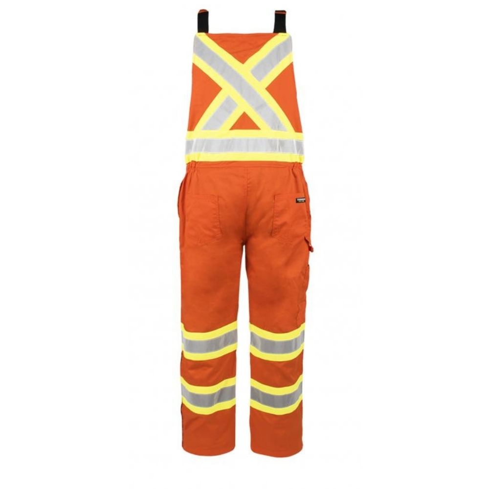 Terra High Visibility Unlined Overall Bibs 116582OR - Durable Workwear for Construction, Farming & Outdoor Safety