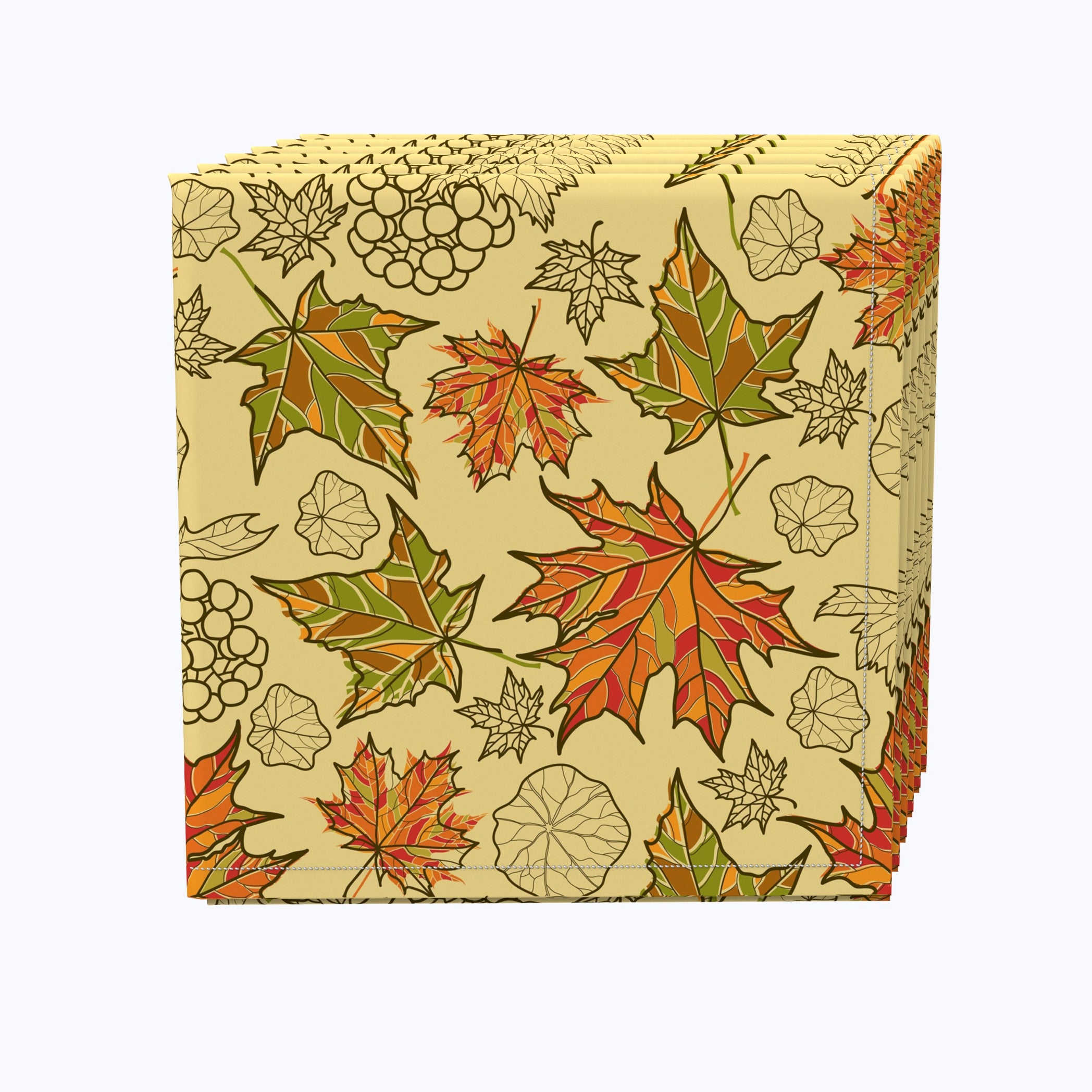 Vibrant Maple Leaf Printed Napkins - Fall Themed Paper Napkins for Thanksgiving, Autumn Parties, and Seasonal Home Decor