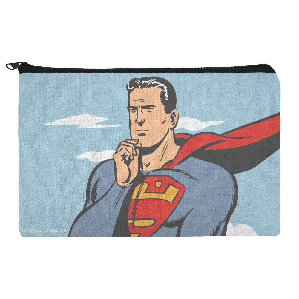 Superman Pencil Case - Zipper Pouch Organizer for School & Office